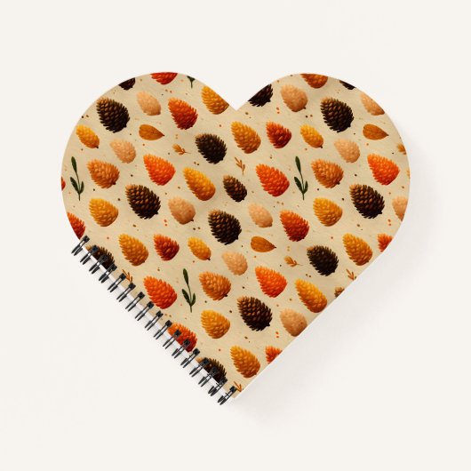 Carnet Motif des Pinecones d'hiver chauds (Devant)