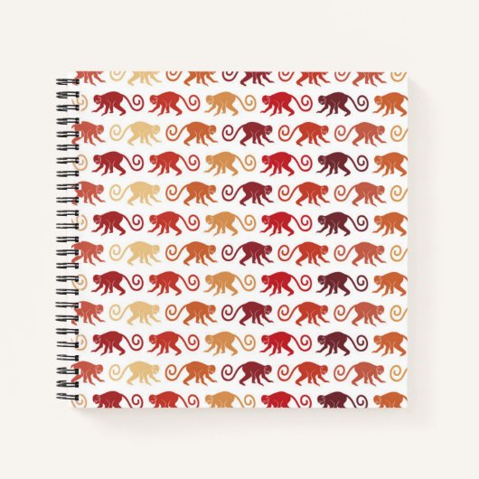 Carnet Motif des singes rouges (Devant)