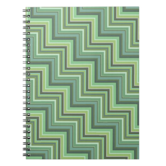 Carnet Motif d'escalier à rayures vert olive (Devant)