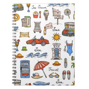 Carnet Motif dessiné à la main de symboles vintage de l'é