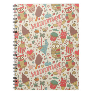 Carnet Motif D'Été Avec Glace