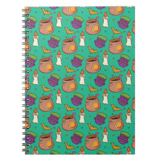 Carnet Motif d'Halloween avec chauves-souris et Motif ver