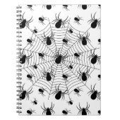 Carnet Motif d'Halloween Black White araignées (Devant)