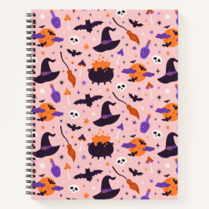Carnet Motif d'Halloween mou et rose
