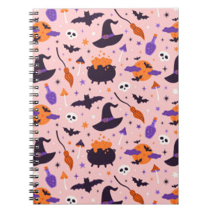 Carnet Motif d'Halloween mou et rose