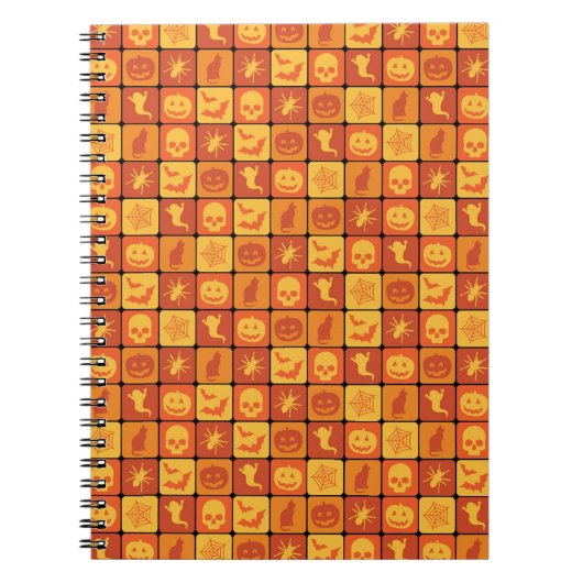 Carnet Motif d'Halloween orange (Devant)