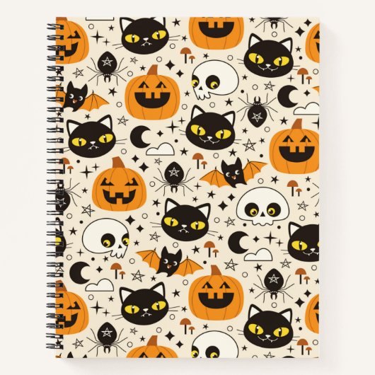 Carnet Motif d'Halloween rétro (Devant)