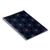 Carnet Motif d'Hexagonal aux fleurs roses et bleues (Côté Droit)