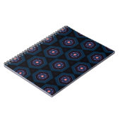 Carnet Motif d'Hexagonal aux fleurs roses et bleues (Côté gauche)