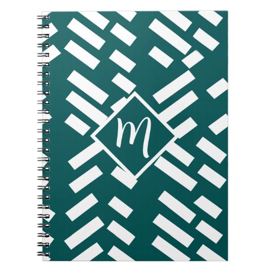 Carnet Motif diagonal minimaliste, Monogramme (Devant)