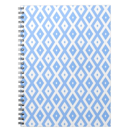 Carnet Motif diamant bleu et blanc (Devant)