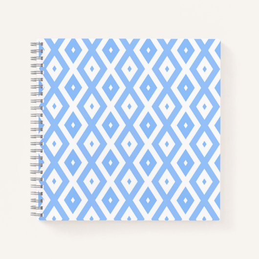Carnet Motif diamant bleu et blanc (Devant)