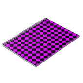 Carnet Motif diamant damier noir violet (Côté gauche)