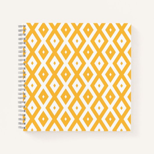 Carnet Motif diamant jaune et blanc soleil (Devant)