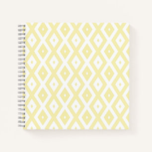 Carnet Motif diamant jaune pâle et blanc