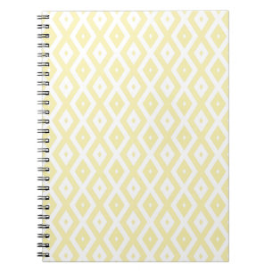 Carnet Motif diamant jaune pâle et blanc