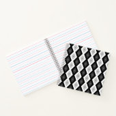 Carnet Motif diamant noir, blanc et gris (Intérieur)