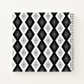 Carnet Motif diamant noir, blanc et gris (Dos)