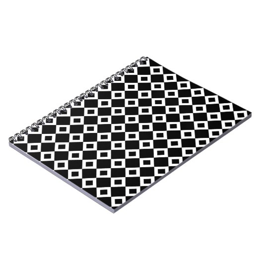 Carnet Motif Diamant noir et blanc (Côté gauche)