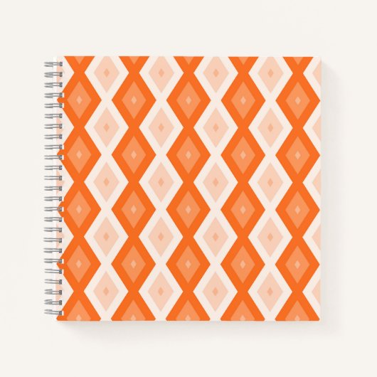 Carnet Motif diamant orange (Devant)