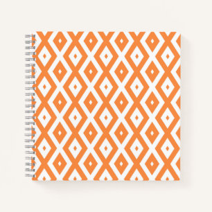 Carnet Motif diamant orange et blanc