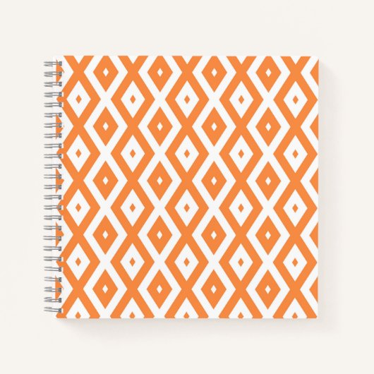 Carnet Motif diamant orange et blanc (Devant)