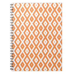 Carnet Motif diamant orange et blanc