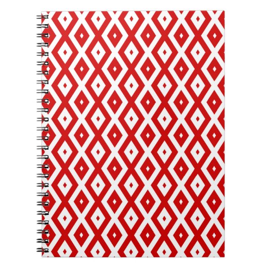 Carnet Motif diamant rouge et blanc (Devant)