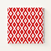 Carnet Motif diamant rouge et blanc (Dos)