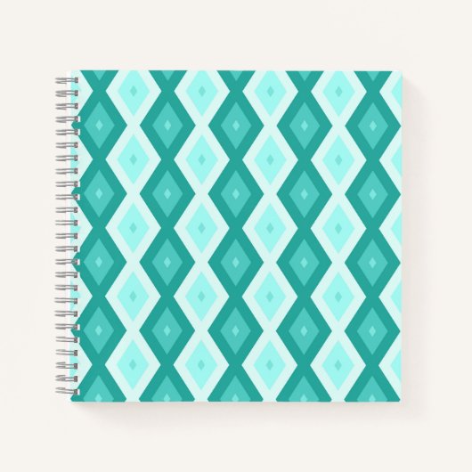 Carnet Motif diamant turquoise (Devant)