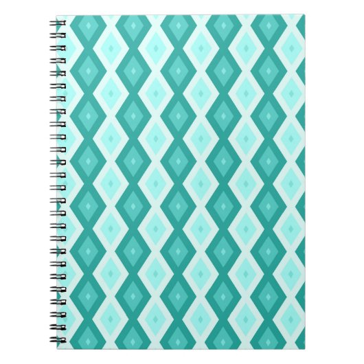 Carnet Motif diamant turquoise (Devant)