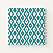 Carnet motif diamant turquoise et blanc (Dos)