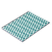 Carnet motif diamant turquoise et blanc (Côté gauche)