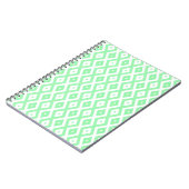 Carnet Motif diamant vert et blanc (Côté gauche)