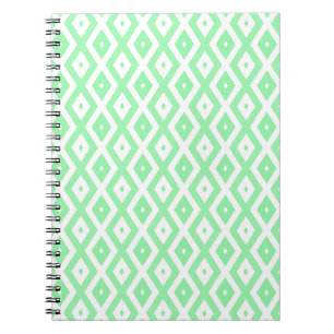 Carnet Motif diamant vert et blanc