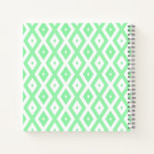 Carnet Motif diamant vert et blanc (Dos)