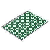 Carnet Motif Diamant vert et blanc (Côté gauche)