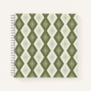 Carnet Motif diamant vert olive