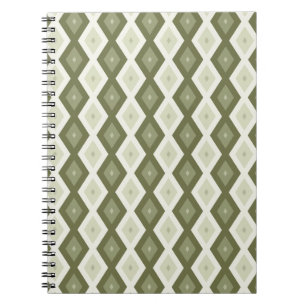 Carnet Motif diamant vert olive