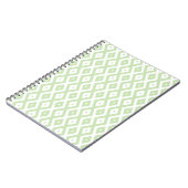 Carnet Motif diamant vert pâle et blanc (Côté gauche)