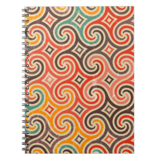 Carnet Motif d'illustration des tourbillons rétro