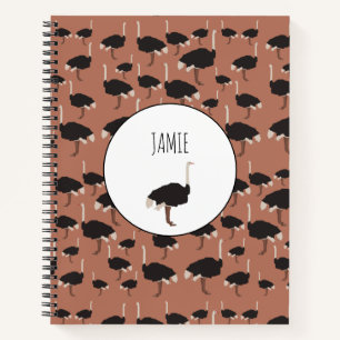 Carnet Motif d'illustration d'Ostrich personnalisé