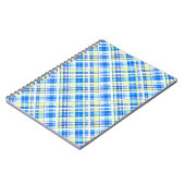 Carnet Motif d'impression à damiers jaune et bleu clair (Côté gauche)