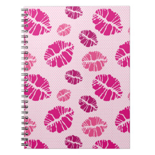 Carnet Motif d'impression de forme de baiser de rouge à