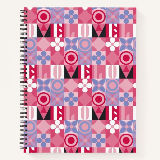 Carnet motif d'impression géométrique rétro (Devant)