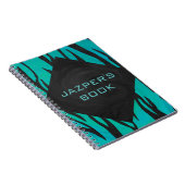 Carnet Motif d'impression Turquoise et noir de tigre de m (Côté Droit)