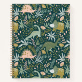 Carnet Motif Dinosaur Vert (Devant)