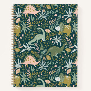 Carnet Motif Dinosaur Vert