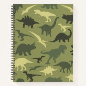 Carnet Motif Dinosaure, Silhouette Dinosaure, Dino Vert (Devant)