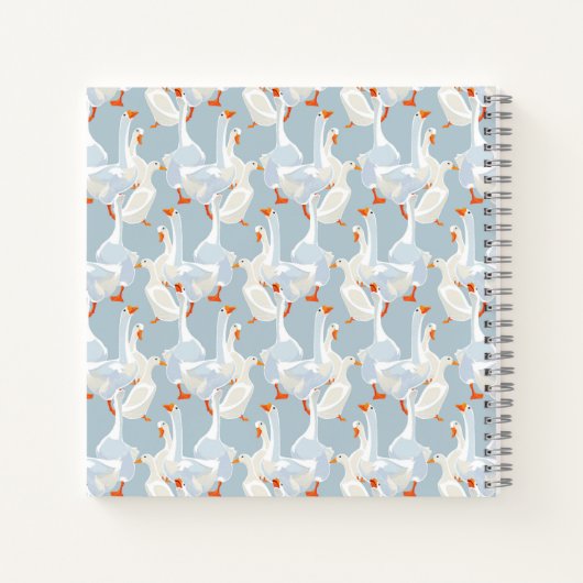 Carnet Motif d'oies blanches (Dos)